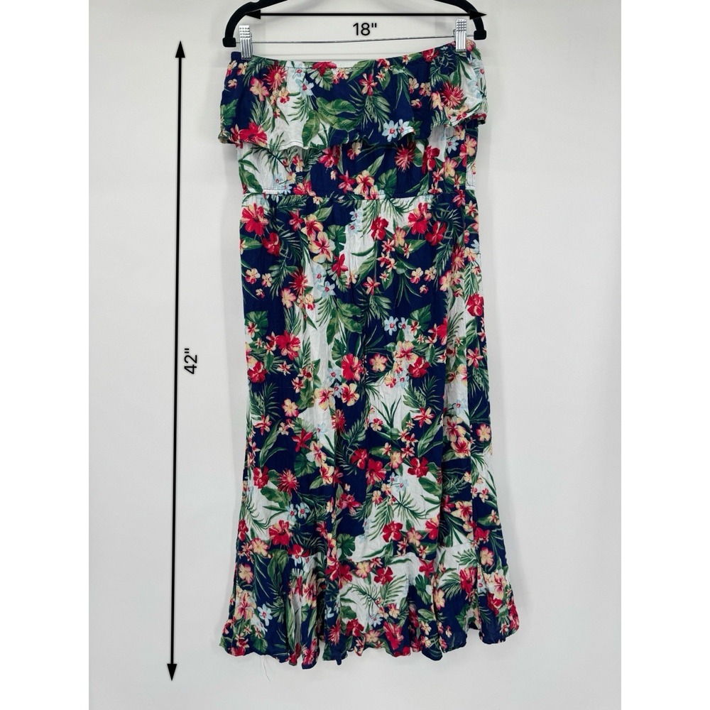 Sofia Vergara XL Strapless Maxi Dress Ruffle tropical vacation resort beach - Picture 3 of 12